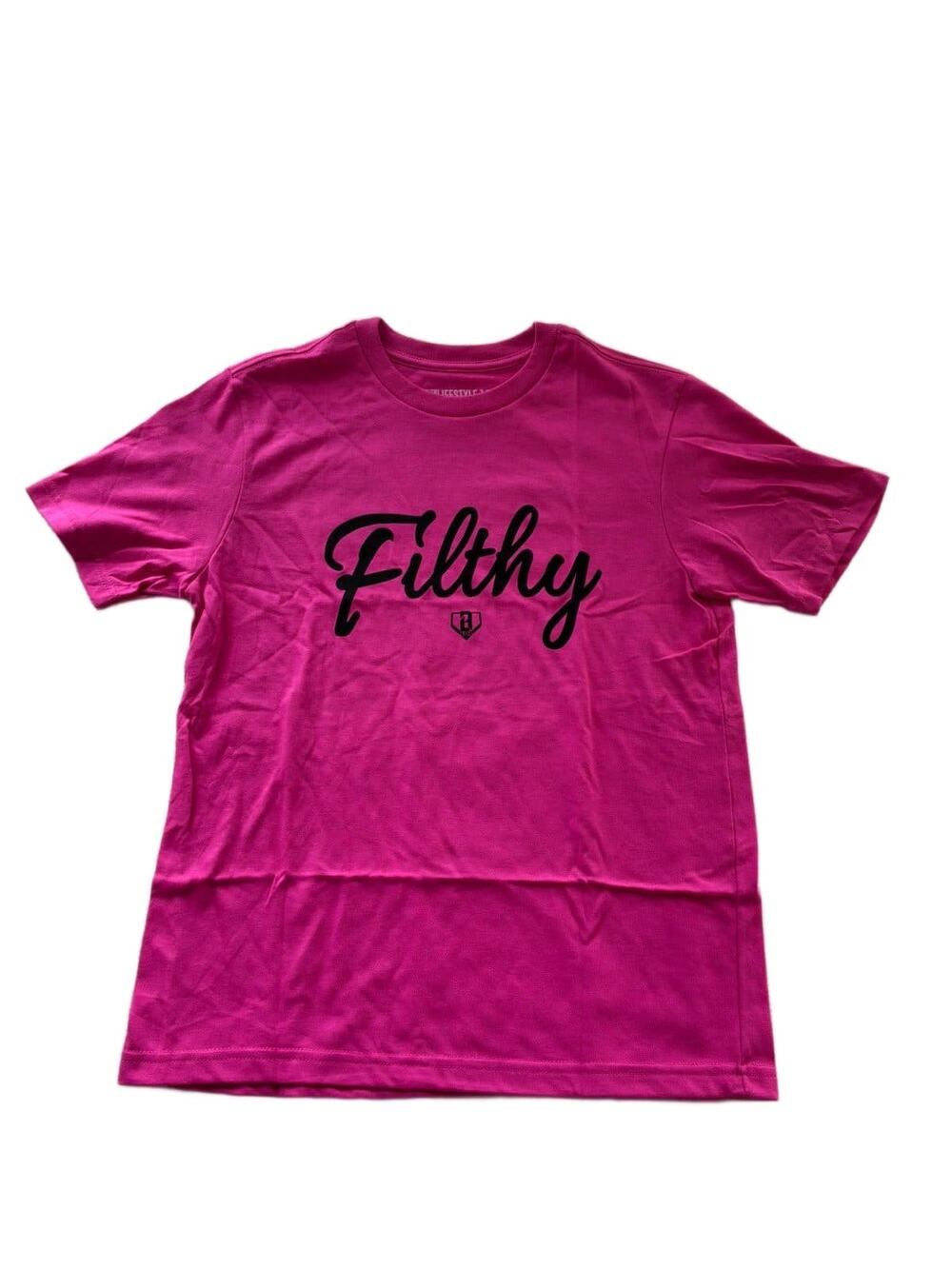 Baseball Lifestyle 101 "Filthy" T-Shirt Youth XL Pink Black Script BL101 Tee